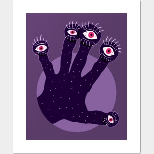 Creepy Hand Has Weird Fingers With Watching Eyes Posters and Art